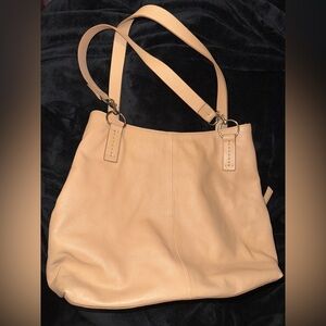 Vince Camuto Beige Leather Shoulder Bag